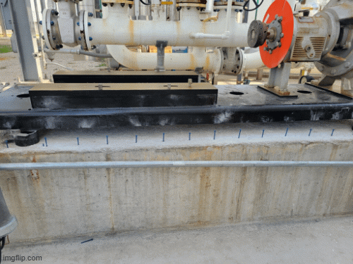 GreenShield certified polymer pump base installation — industrial pump train Gulf Coast Texas